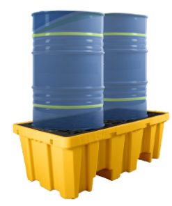 2 Drum Bunded Spill Pallet with drain