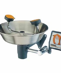 Eye/Face Wash Station, Wall Mounted, Stainless Steel Bowl