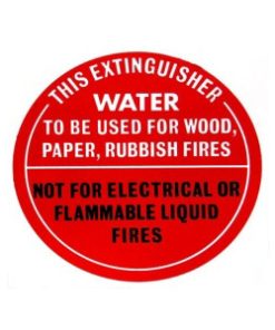 Fire Extinguisher Identification Sign to suit Air Foam Fire Extinguisher